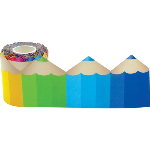 [8929 TCR] Colored Pencils Die-Cut Rolled Border Trim
