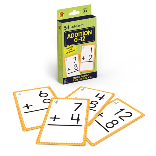 [677118 CD] Carson Dellosa® Addition 0 to 12 Flash Cards — Self‑checking math facts