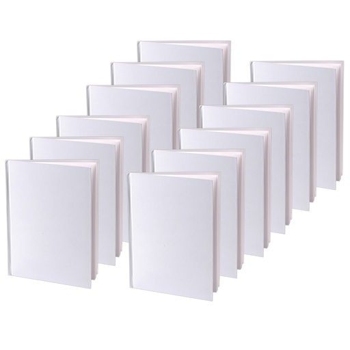 [10700-12 ASH] White Hardcover Blank Books 6" x 8" Portrait 12ct