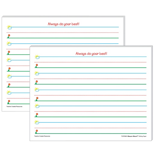 [76501-2 TCR] Smart Start K-1 Writing Paper: 100 Sheets Per Pack 2 Packs