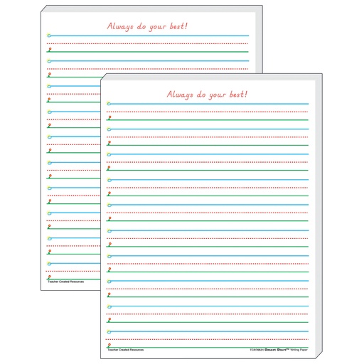 [76531-2 TCR] Smart Start 1-2 Writing Paper: 100 Sheets Per Pack 2 Packs