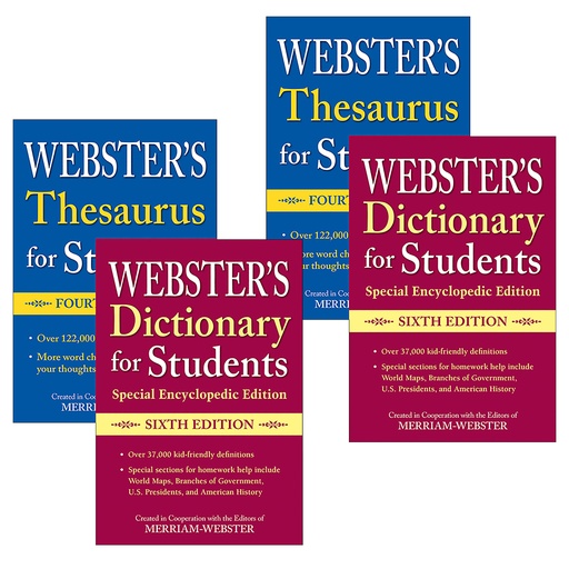 [951839-2 FSP] Webster's For Students Dictionary/Thesaurus Set of 2 