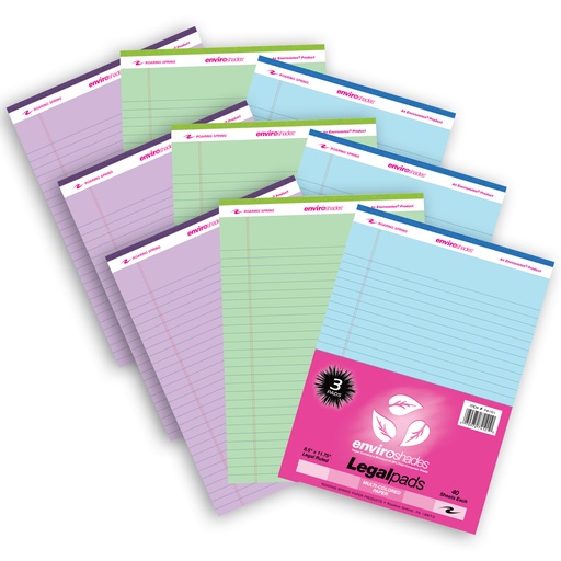 [74101-3 ROA] Assorted Standard Enviroshades Legal Pads 9ct
