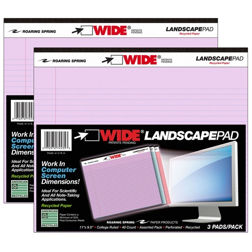 [74535-2 ROA] Assorted Landscape Legal Pads 6ct
