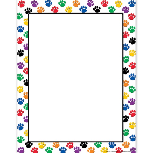[4769 TCR] Colorful Paw Prints Computer Paper