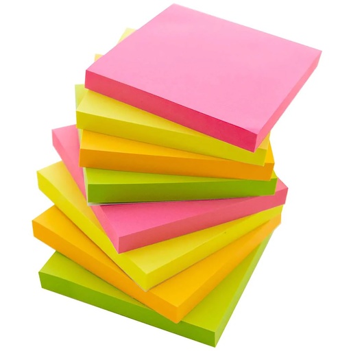 [5162 BAZ] Neon 3" x 3" Stick On Notes Pack of 12