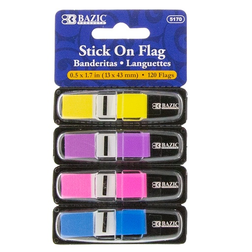 [5170 BAZ] Neon Color Coding Flags with Dispenser 30 ct 4 Pack