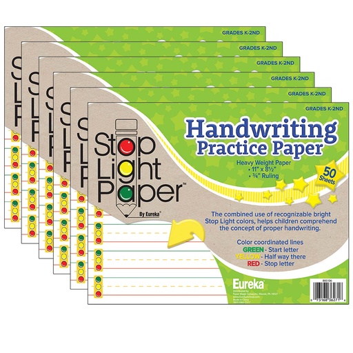 [805106-6 EU] Stop Light Paper Practice Paper Notepad 50 Sheets Pack of 6