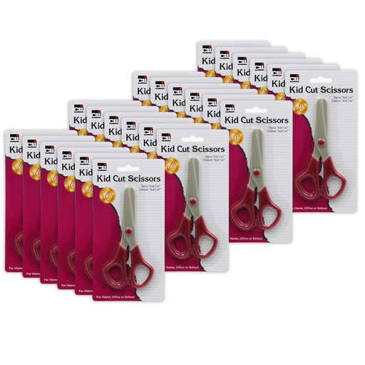 [80500-24 CLI] Assorted Kid Cut Plastic Scissors Pack of 24