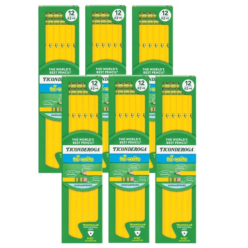 [138566 DIX] Ticonderoga® Tri‑Write® Pencils Classroom Pack, 7-3/4" length, 72 Count 