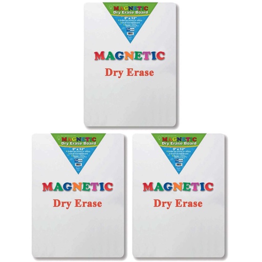 [10025-3 FS] 9" x 12" Magnetic Dry Erase Boards Pack of 3