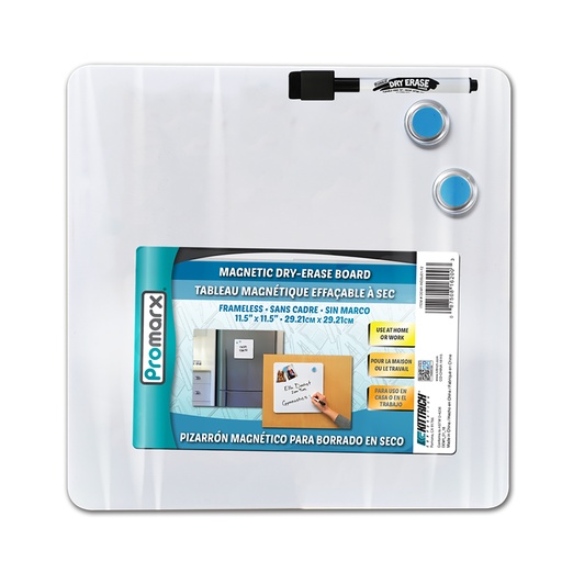 [DE16WDSU0112 KIT] 11.5" x 11.5" Magnetic Dry-Erase Board with Dry-Erase Marker & Two Magnets