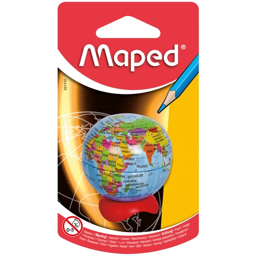 [034751TA MAP] Globe 1-Hole Metal Canister Pencil Sharpener