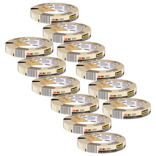 [202018AP-12 MMM] 0.70 in x 60.1 yd Contractor Grade Masking Tape Pack of 12