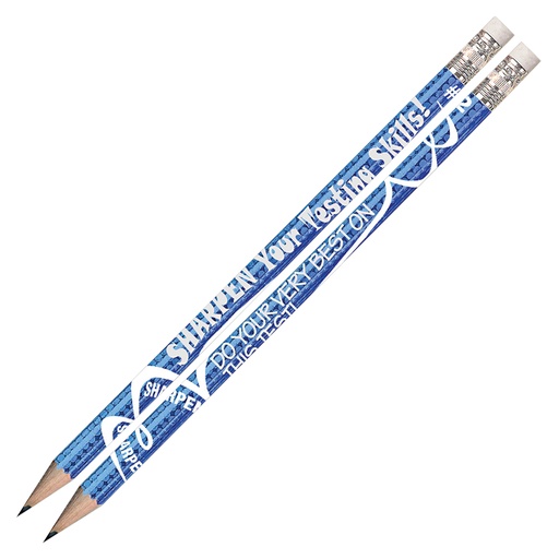[2458D MSG] Musgrave® Sharpen Your Testing Skills Motivational Pencils, Pack of 12 No. 2 pencils
