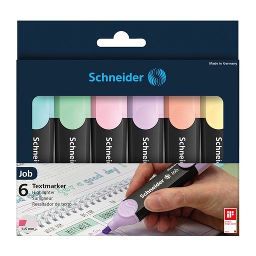 [115097 PSY] Assorted Chisel Tip Job Pastel Highlighters 6 Colors