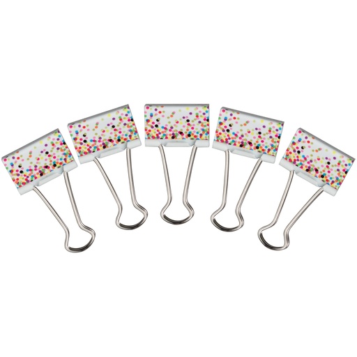 [20857 TCR] Teacher Created Resources® Confetti Medium Binder Clips,1-1/4" width, 5/8" capacity, 8 clips 