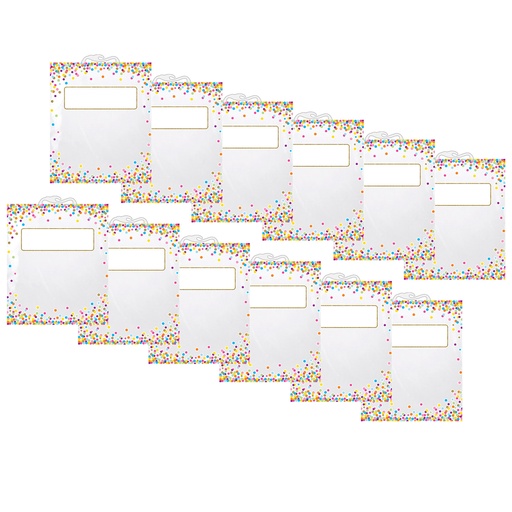 [10580-12 ASH] Ashley® Hanging Confetti Pattern Storage/Book Bags,11" x 16", 12 Bags 