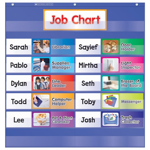 [114806 SC] Class Jobs Pocket Chart with Cards