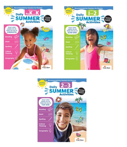 Moving from Grade to Grade Daily Summer Activities