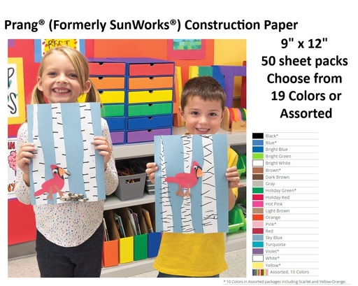 [PRANG9X12 PAC] Prang Sunworks 9x12 Medium Weight Construction Paper 50 Sheet pack