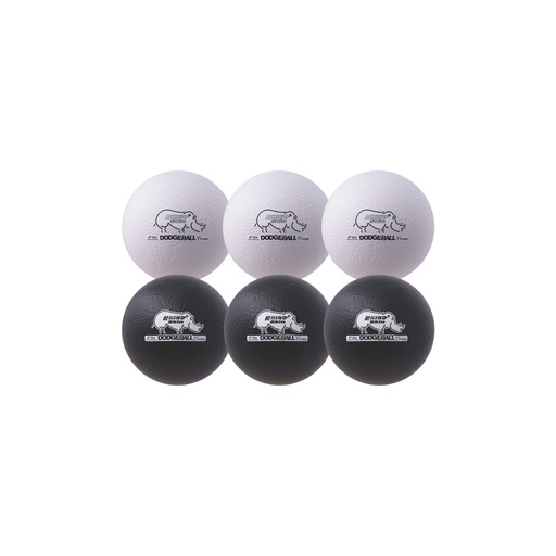 [RXD6BWSET CHS] 6" Rhino Skin Dodgeball Set Black/White