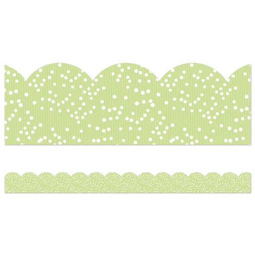 [108547 CD] Crafty and Cool Light Green with Dots Scalloped Border
