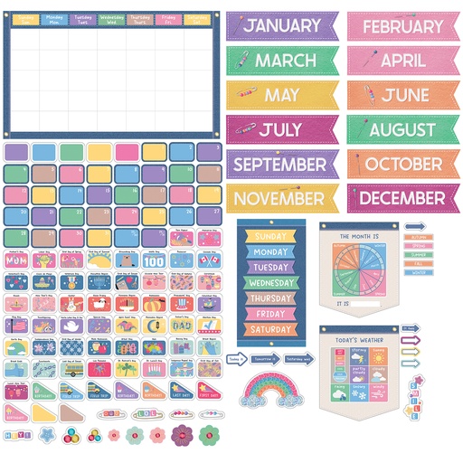 [110596 CD] Crafty and Cool Calendar Bulletin Board Set