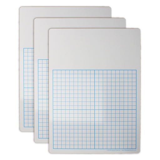[111623 FS] 11" x 16" Graph 1/2" Dry Erase Boards 3ct