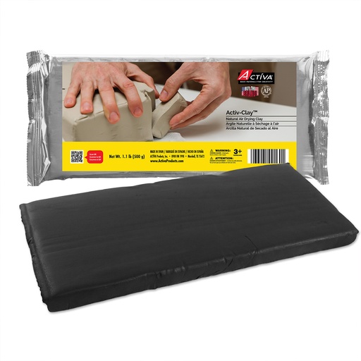 [162 API] Activ-Clay Black 1.1lb Air Drying Clay