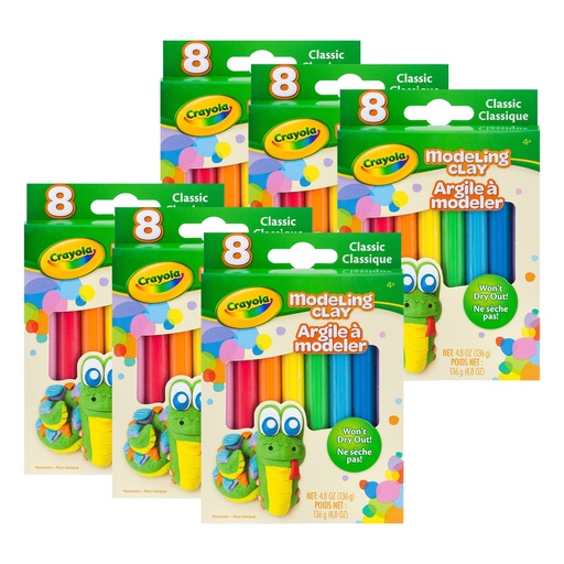[570312-6 BIN] Classic 8 Color Modeling Clay 6ct