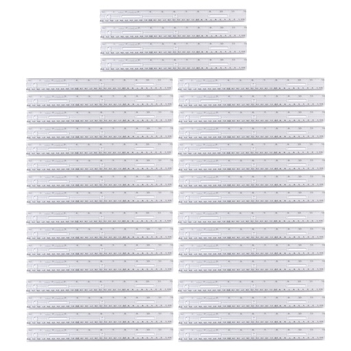 [77112 CLI] 12" Plastic Ruler with Pencil Groove 36ct