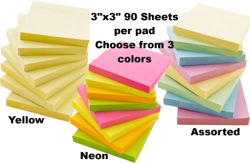 [VARIANT223] Stick On Notes 3" x 3" 36ct