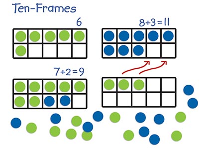 [6644 LER] Learning Resources® Giant Magnetic Ten‑Frame Set — Demo‑size for whole‑group