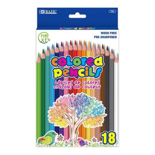 [783 BAZ] Colored Pencils 18 Colors
