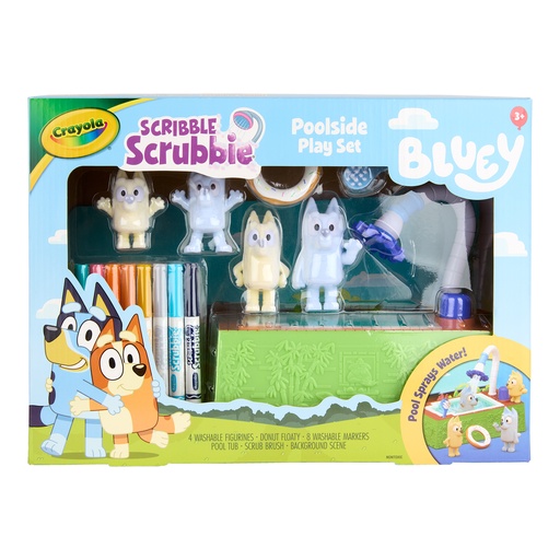 [740293 BIN] Scribble Scrubbie Bluey Poolside Playset