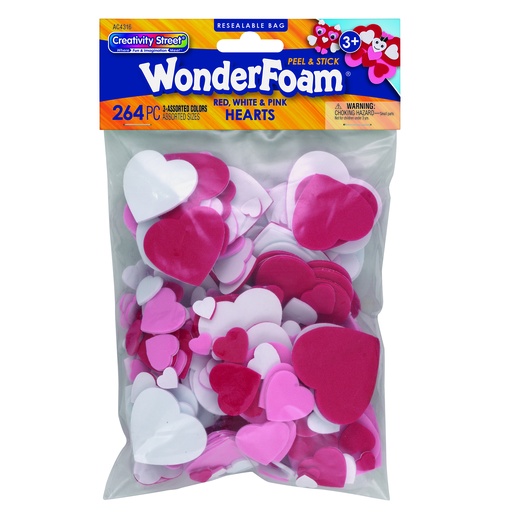 [AC4316 PAC] WonderFoam Peel & Stick Assorted Hearts