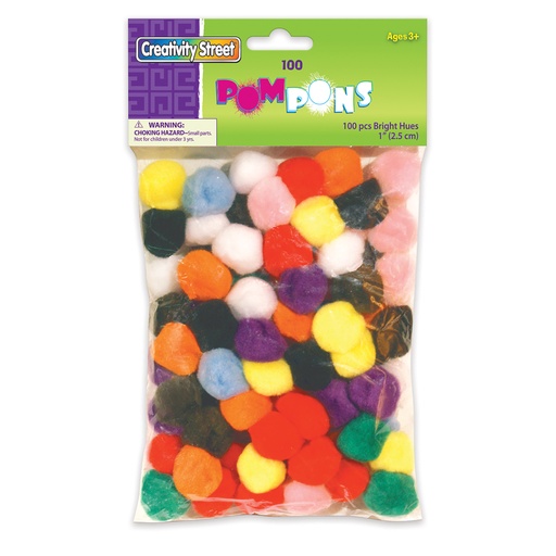 [AC811001 PAC] 1" Bright Hues Assorted Pom Pons