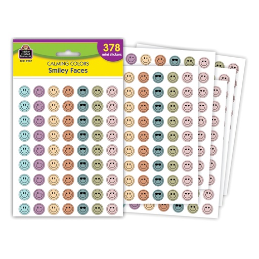 [6987 TCR] Calming Colors Smiley Faces Mini Stickers