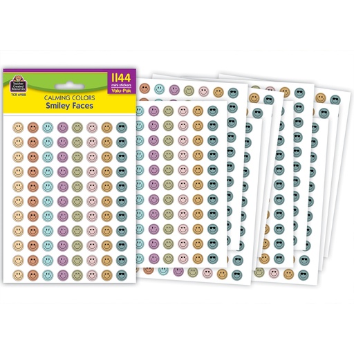[6988 TCR] Calming Colors Smiley Faces Mini Stickers Valu-Pak