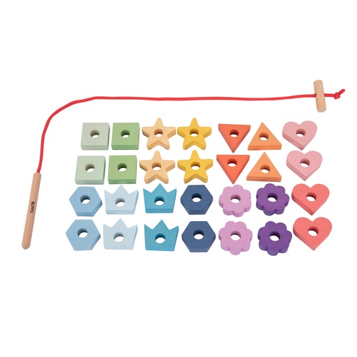 [73564 CTU] Rainbow Wooden Lacing Shapes