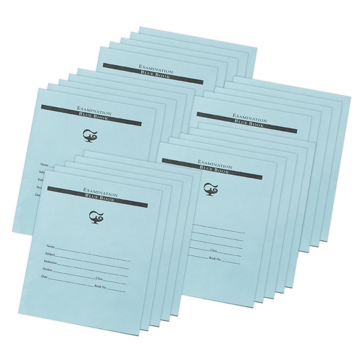 [PBB7832-25 PAC] 32 Page 7" x 8.5" Examination Blue Books 3/8" Ruled 25ct