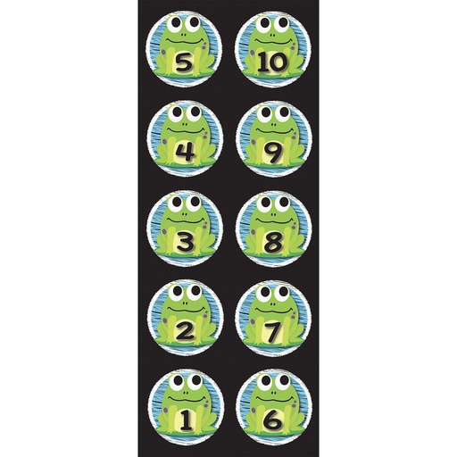 [98101 ASH] 6" Numbers 1-10 Frog Themed Numbers Sensory Spots 10pc Set