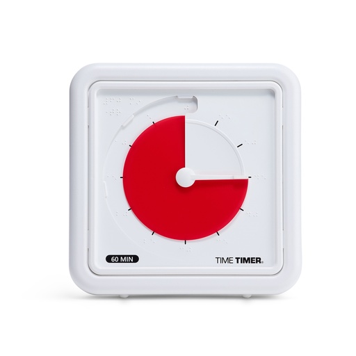 [MA1EBW TT] Red Disk Braille 8" 60 Minute Visual Timer