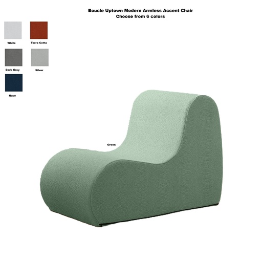 [19432 JAX] Boucle Uptown Modern Armless Accent Chair