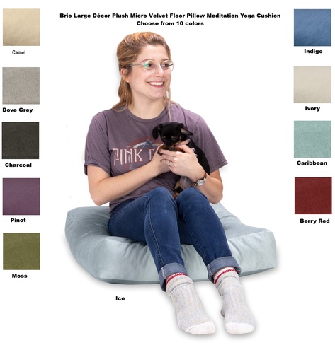 [18680 JAX] Brio Large Décor Plush Micro Velvet Floor Pillow Meditation Yoga Cushion
