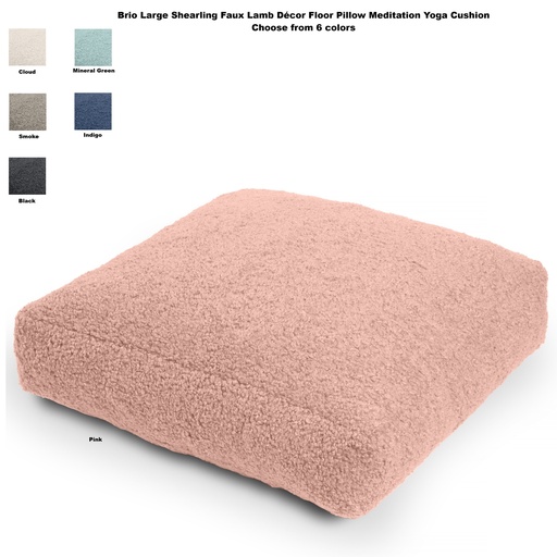 [19390 JAX] Brio Large Shearling Faux Lamb Décor Floor Pillow Meditation Yoga Cushion