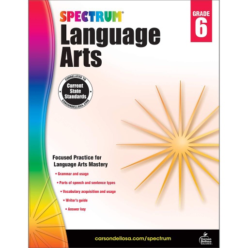 [704593 CD] Spectrum Language Arts Workbook Grade 6 Paperback