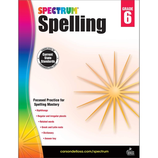 [704602 CD] Spectrum Spelling Workbook Grade 6 Paperback