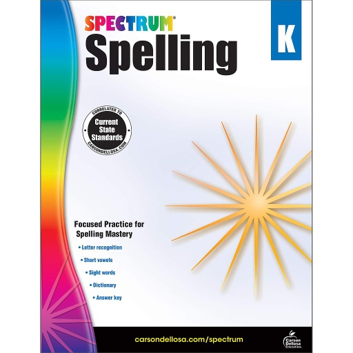[704596 CD] Spectrum Spelling Workbook Grade K Paperback